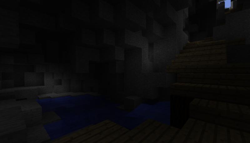 Night time cave view
